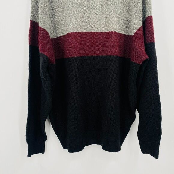 Dockers Mens Size XXL 2XL Black Gray Color Block 1/4 Zip Pullover Sweater - Picture 7 of 8